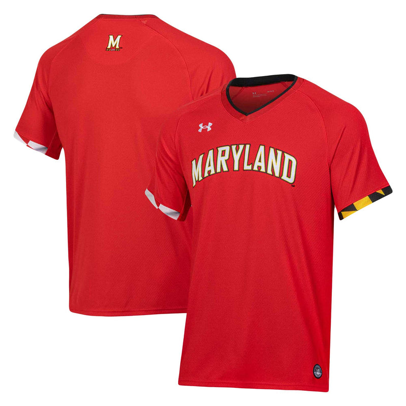 Maryland Terrapins Softball V-Neck Softball Jersey, Red Sportswear Jersey Shirt, Lightweight Breathable Athletic Jersey, Casual Gift for Men
