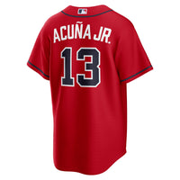 Ronald Acuña Jr. Atlanta Braves Baseball Jersey, Red Sportswear Jersey Shirt, Lightweight Breathable Athletic Jersey, Casual Gift for Men