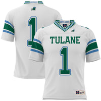 Tulane Green Wave Football Jersey, White Sportswear Jersey Shirt, Lightweight Breathable Athletic Jersey, Casual Gift for Men, Style 200425316