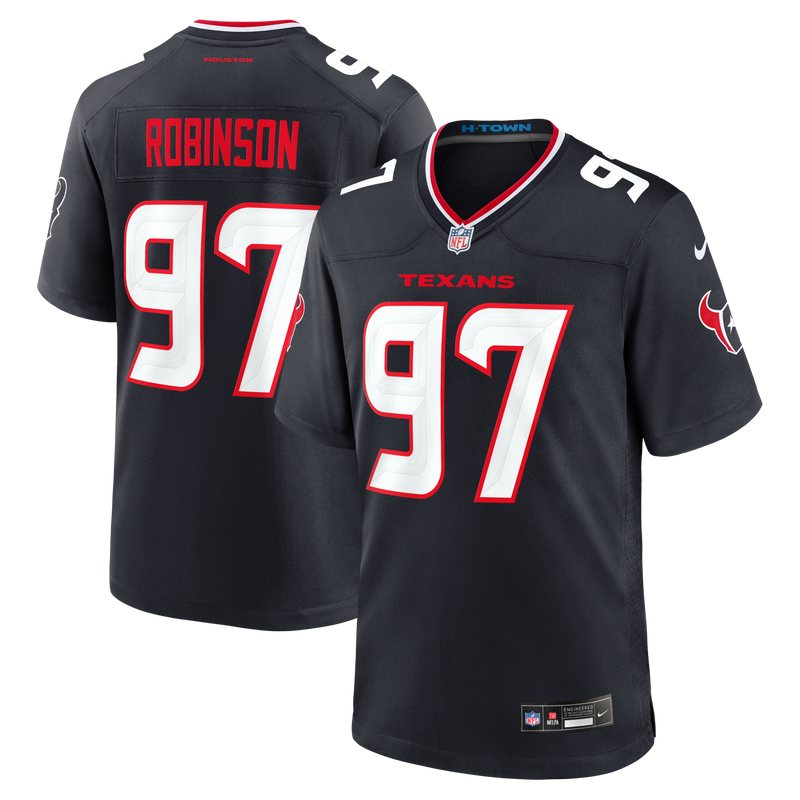 Dominique Robinson Houston Texans Football Jersey, Navy Sportswear Jersey Shirt, Lightweight Breathable Athletic Jersey, Casual Gift for Men