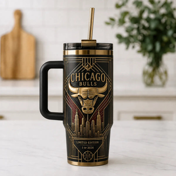 CHI Deco Gold - Bull Crest and Skyline Tumbler - main