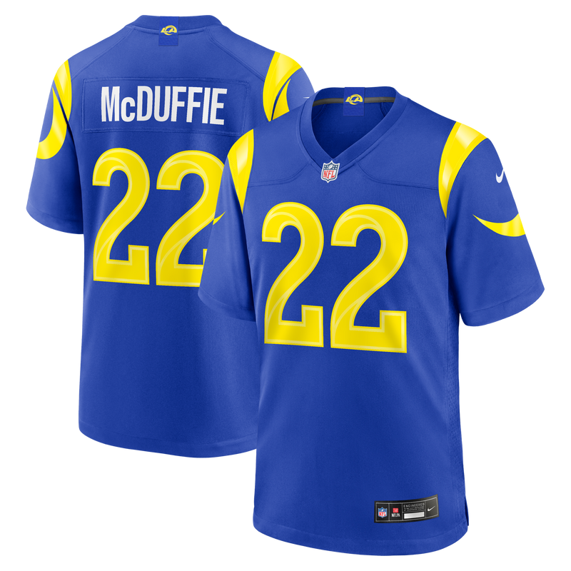 Trent McDuffie Los Angeles Rams Football Jersey, Royal Game Sportswear Jersey Shirt, Lightweight Breathable Athletic Jersey, Casual Gift for Men