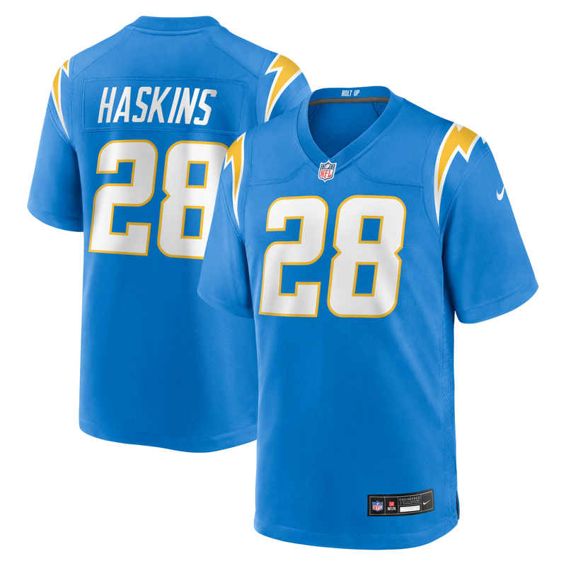 Hassan Haskins Los Angeles Chargers Football Jersey, Powder Sportswear Jersey Shirt, Lightweight Breathable Athletic Jersey, Casual Gift for Men