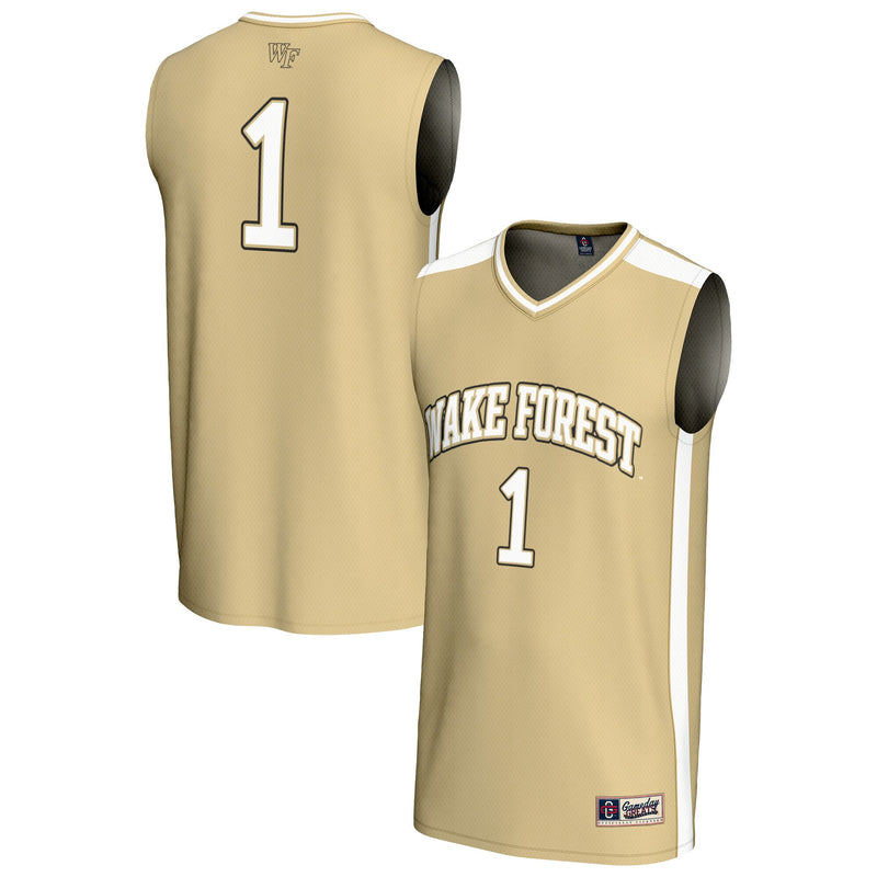 Wake Forest Demon Deacons Basketball Jersey, Gold Sportswear Jersey Shirt, Sleeveless Athletic Tank Jersey, Casual Gift for Men, Style 202219722