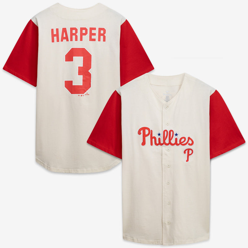 Philadelphia Phillies Baseball Jersey, Cream Red Fashion Sportswear Jersey Shirt, Lightweight Breathable Athletic Jersey, Casual Gift for Men
