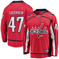 Declan Chisholm Washington Capitals Hockey Jersey, Red Breakaway Sportswear Jersey Shirt, Long Sleeve Hockey Sweater Jersey, Casual Gift for Men