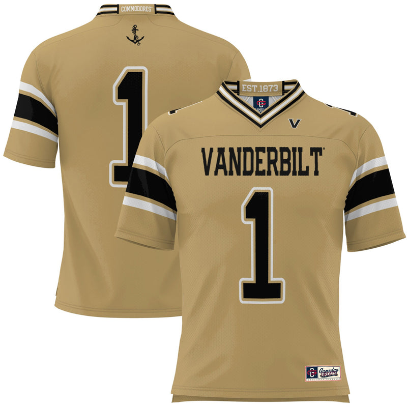 Vanderbilt Commodores Football Jersey, Sportswear Jersey Shirt, Lightweight Breathable Athletic Jersey, Casual Gift for Men, Style 200425268