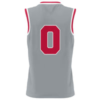 Ohio State Buckeyes Lightweight Basketball Jersey, Gray Fashion Sportswear Jersey Shirt, Sleeveless Athletic Tank Jersey, Casual Gift for Men