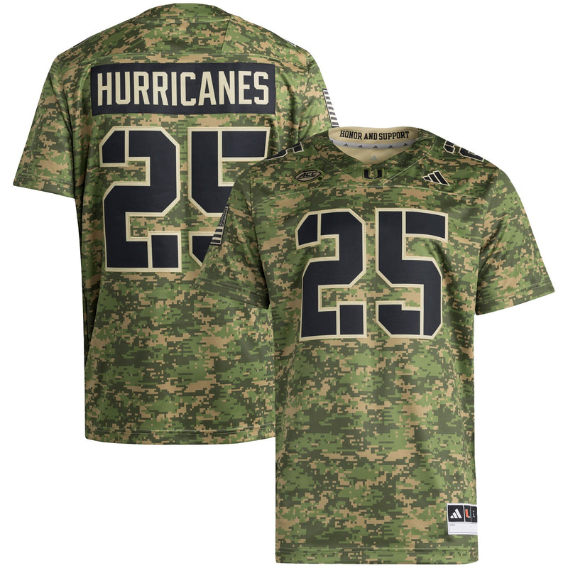 Miami Hurricanes Football Jersey, Camo Sportswear Jersey Shirt, Lightweight Breathable Athletic Jersey, Casual Gift for Men