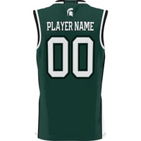Michigan State Spartans Basketball Jersey, Green Sportswear Jersey Shirt, Sleeveless Athletic Tank Jersey, Casual Gift for Men