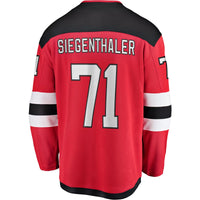 Jonas Siegenthaler New Jersey Devils Hockey Jersey, Red Sportswear Jersey Shirt, Long Sleeve Hockey Sweater Jersey, Casual Gift for Men