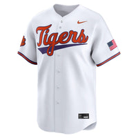 Clemson Tigers Baseball Jersey, White Limited Sportswear Jersey Shirt, Lightweight Breathable Athletic Jersey, Casual Gift for Men