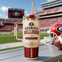 UGA Heritage Label - Cream and Crimson Tumbler Composition