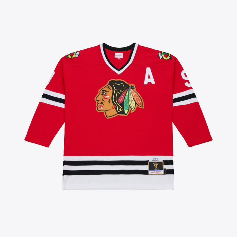 Bobby Hull Chicago Blackhawks Hockey Jersey, Red Sportswear Jersey Shirt, Long Sleeve Hockey Sweater Jersey, Casual Gift for Men