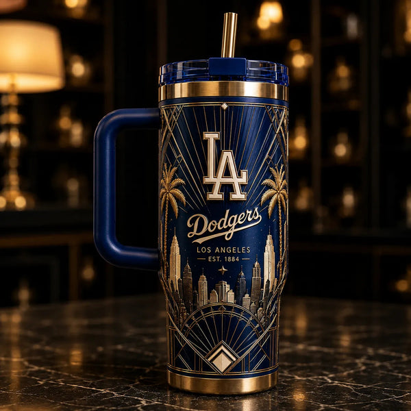 LAD Deco - Gold Linework and Midnight Blue Drinkware - main