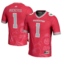 Ohio State Buckeyes Icon Football Jersey, Scarlet Fashion Sportswear Jersey Shirt, Lightweight Breathable Athletic Jersey, Casual Gift for Men