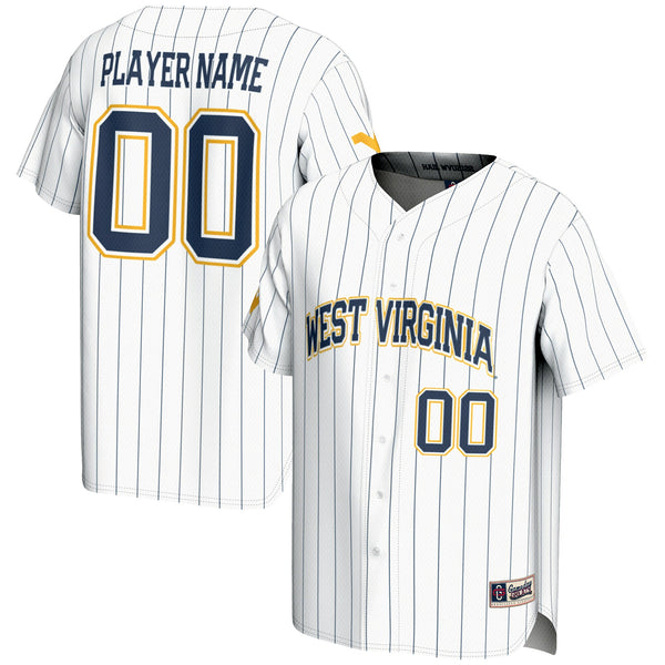 West Virginia Mountaineers NIL Pick-A-Player Lightweight Baseball Jersey - White
