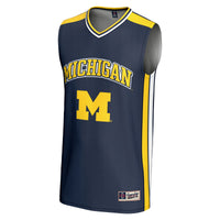 Michigan Wolverines Basketball Jersey, Navy Sportswear Jersey Shirt, Sleeveless Athletic Tank Jersey, Casual Gift for Men