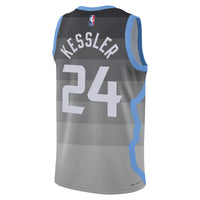 Walker Kessler Utah Jazz Basketball Jersey, Gray Swingman Sportswear Jersey Shirt, Sleeveless Athletic Tank Jersey, Casual Gift for Men