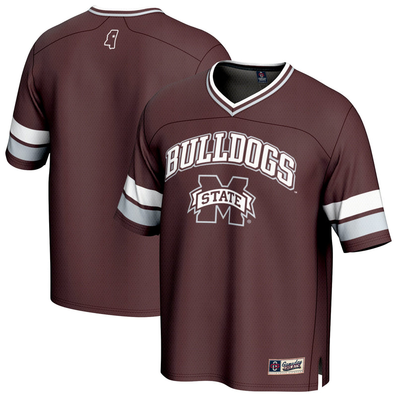Mississippi State Bulldogs Spirit Football Jersey, Maroon Sportswear Jersey Shirt, Lightweight Breathable Athletic Jersey, Casual Gift for Men