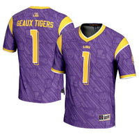 LSU Tigers Football Jersey, Purple Fashion Sportswear Jersey Shirt, Lightweight Breathable Athletic Jersey, Casual Gift for Men