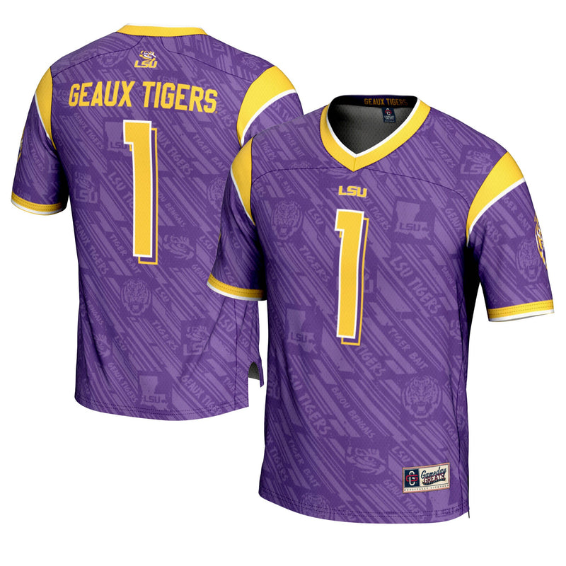 LSU Tigers Football Jersey, Purple Fashion Sportswear Jersey Shirt, Lightweight Breathable Athletic Jersey, Casual Gift for Men
