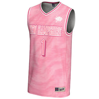 New Hampshire Wildcats Basketball Jersey, Pink Fashion Lightweight Sportswear Jersey Shirt, Sleeveless Athletic Tank Jersey, Casual Gift for Men