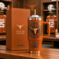 TEX - Bronze Longhorn Emblem in a Roman Numeral Ring