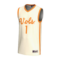 Tennessee Volunteers Lightweight Basketball Jersey, Cream Fashion Sportswear Jersey Shirt, Sleeveless Athletic Tank Jersey, Casual Gift for Men