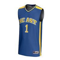 North Carolina A&T Aggies Basketball Jersey, Navy Fashion Sportswear Jersey Shirt, Sleeveless Athletic Tank Jersey, Casual Gift for Men