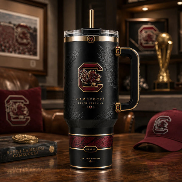 SC Crimson Crest - Black Field, Gold Line and Quiet Confidence - main