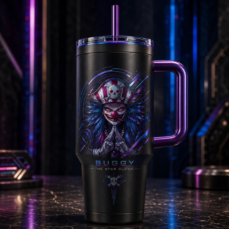 The Star Clown Smiles - Buggy Tumbler in Violet Chrome