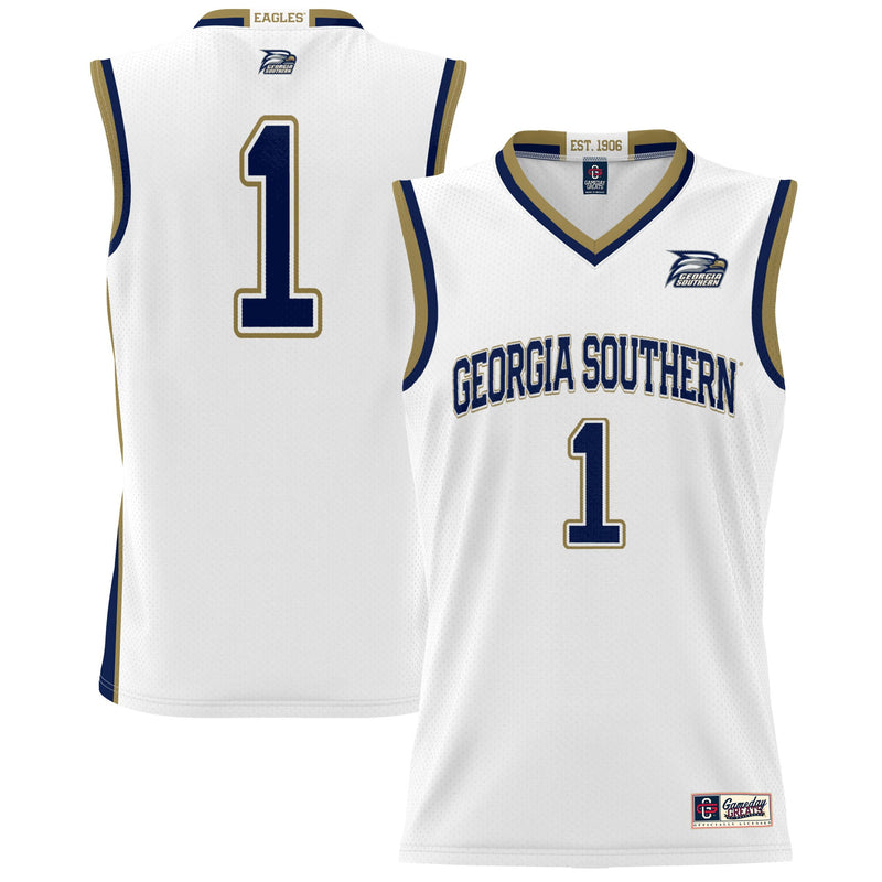 Georgia Southern Eagles Basketball Jersey, White Lightweight Sportswear Jersey Shirt, Sleeveless Athletic Tank Jersey, Casual Gift for Men