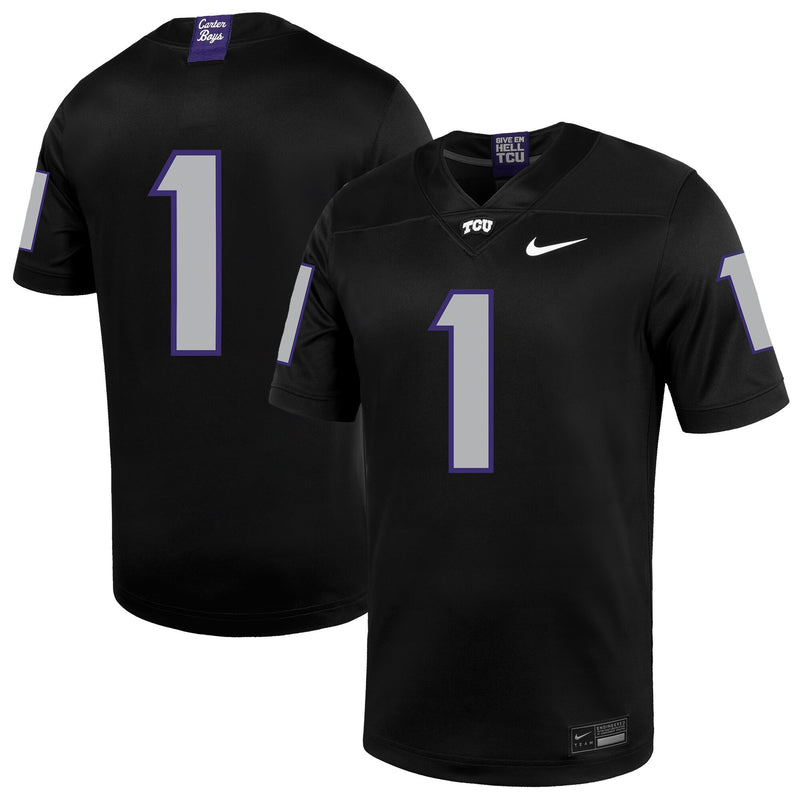 TCU Horned Frogs Football Jersey, Black Sportswear Jersey Shirt, Lightweight Breathable Athletic Jersey, Casual Gift for Men