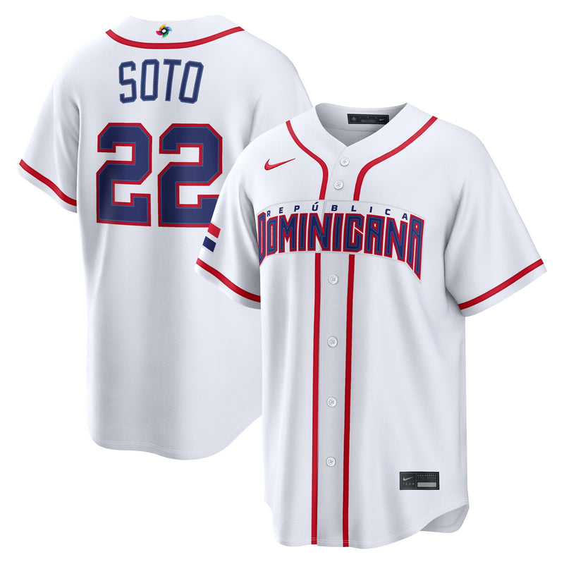 Dominican Republic Juan Soto White 2026 World Classic Baseball Jersey, Sportswear Jersey Shirt, Lightweight Athletic Jersey, Casual Gift for Men