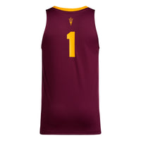 Arizona State Sun Devils Basketball Jersey, Maroon Replica Sportswear Jersey Shirt, Sleeveless Athletic Tank Jersey, Casual Gift for Men