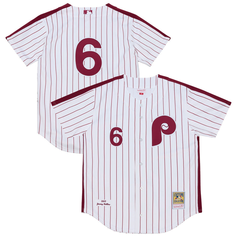 Jimmy Rollins Philadelphia Phillies Baseball Jersey, White Sportswear Jersey Shirt, Lightweight Breathable Athletic Jersey, Casual Gift for Men