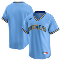 Milwaukee Brewers Baseball Jersey, Light Blue Limited Sportswear Jersey Shirt, Lightweight Breathable Athletic Jersey, Casual Gift for Men