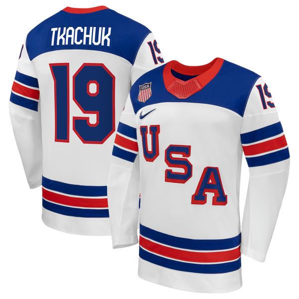 Matthew Tkachuk White US Hockey 2026 Away Replica Jersey