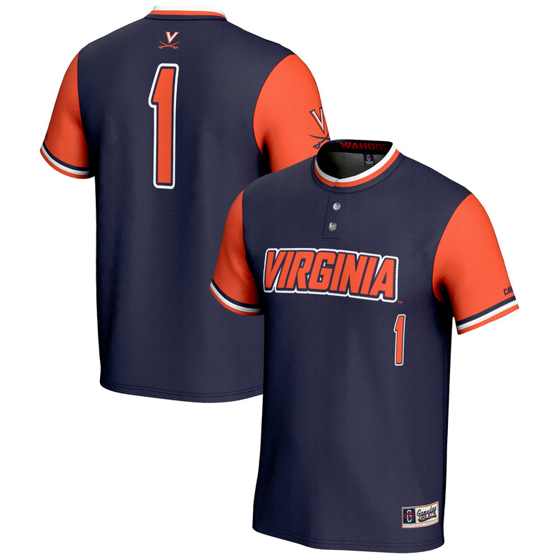 Virginia Cavaliers Softball Jersey, Navy Sportswear Jersey Shirt, Lightweight Breathable Athletic Jersey, Casual Gift for Men, Style 200146410