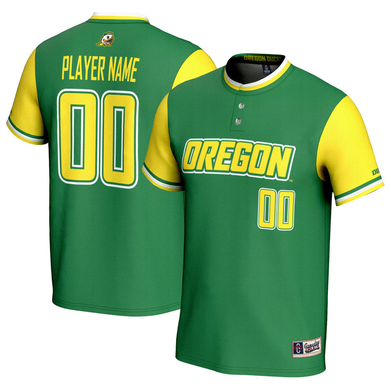 Oregon Ducks Softball Jersey, Green Lightweight Sportswear Jersey Shirt, Lightweight Breathable Athletic Jersey, Casual Gift for Men