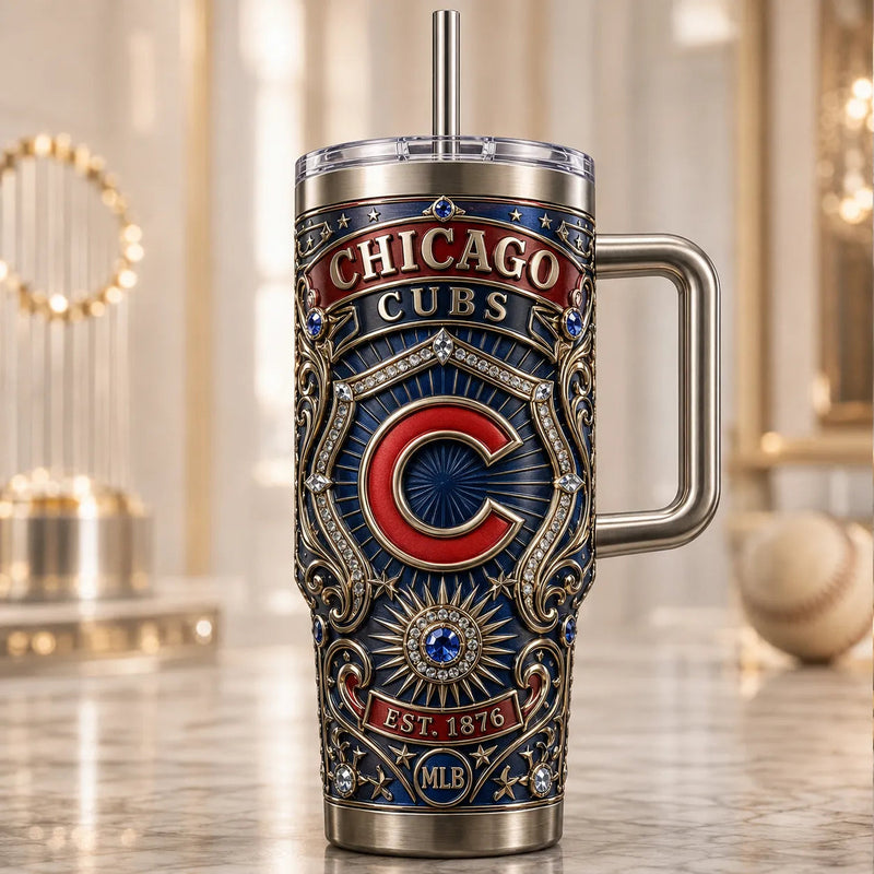 CHC Heritage Crest - Ornate Emblem Tumbler in Navy and Red