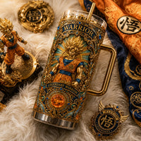Goku - Gilded Relief in Sapphire, Amber and Gold