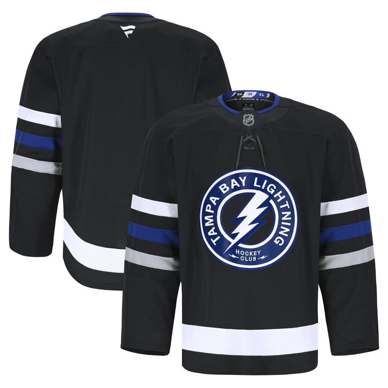 Tampa Bay Lightning Hockey Jersey, Black Authentic Alternate Sportswear Jersey Shirt, Long Sleeve Hockey Sweater Jersey, Casual Gift for Men