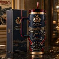 Harbour Lines - A Navy and Gold Study in Monaco Elegance