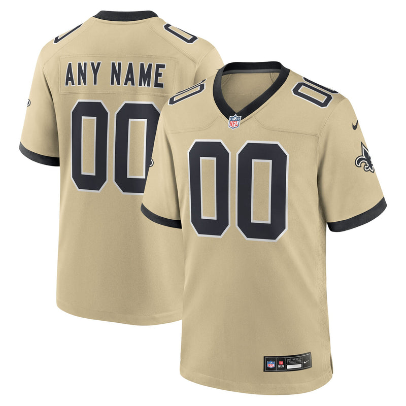 New Orleans Saints Football Jersey, Gold Game Alternate Sportswear Jersey Shirt, Lightweight Breathable Athletic Jersey, Casual Gift for Men
