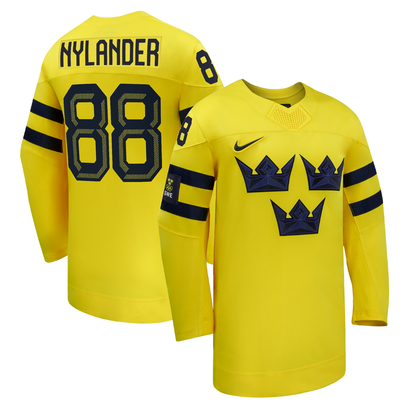 William Nylander Sweden Hockey Jersey, Yellow Replica Away Sportswear Jersey Shirt, Long Sleeve Hockey Sweater Jersey, Casual Gift for Men