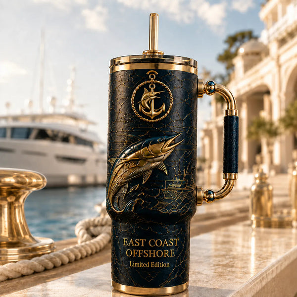 East Coast Offshore - Gold Relief Marlin on Deep Navy - main