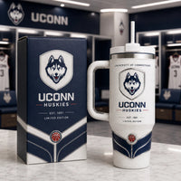 UCONN Pride - Husky Crest Tumbler in Navy and White
