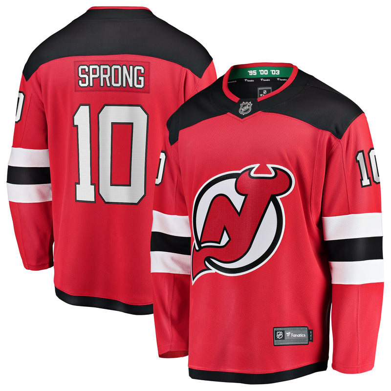 Daniel Sprong New Jersey Devils Hockey Jersey, Red Breakaway Sportswear Jersey Shirt, Long Sleeve Hockey Sweater Jersey, Casual Gift for Men